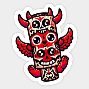 Cartoon Totem Pole Sticker